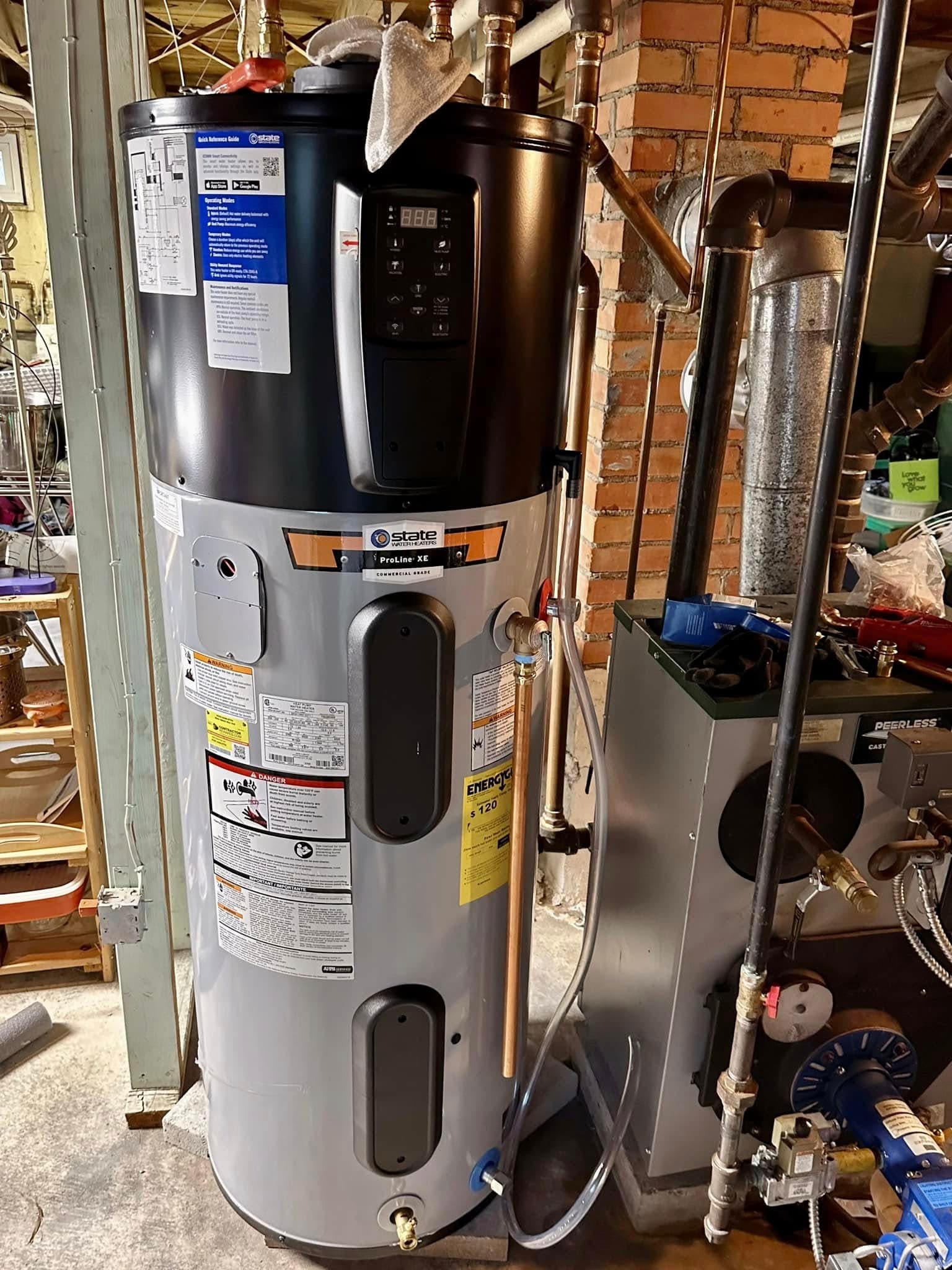 Heat pump water heater installation by Southern Maine Heat Pumps