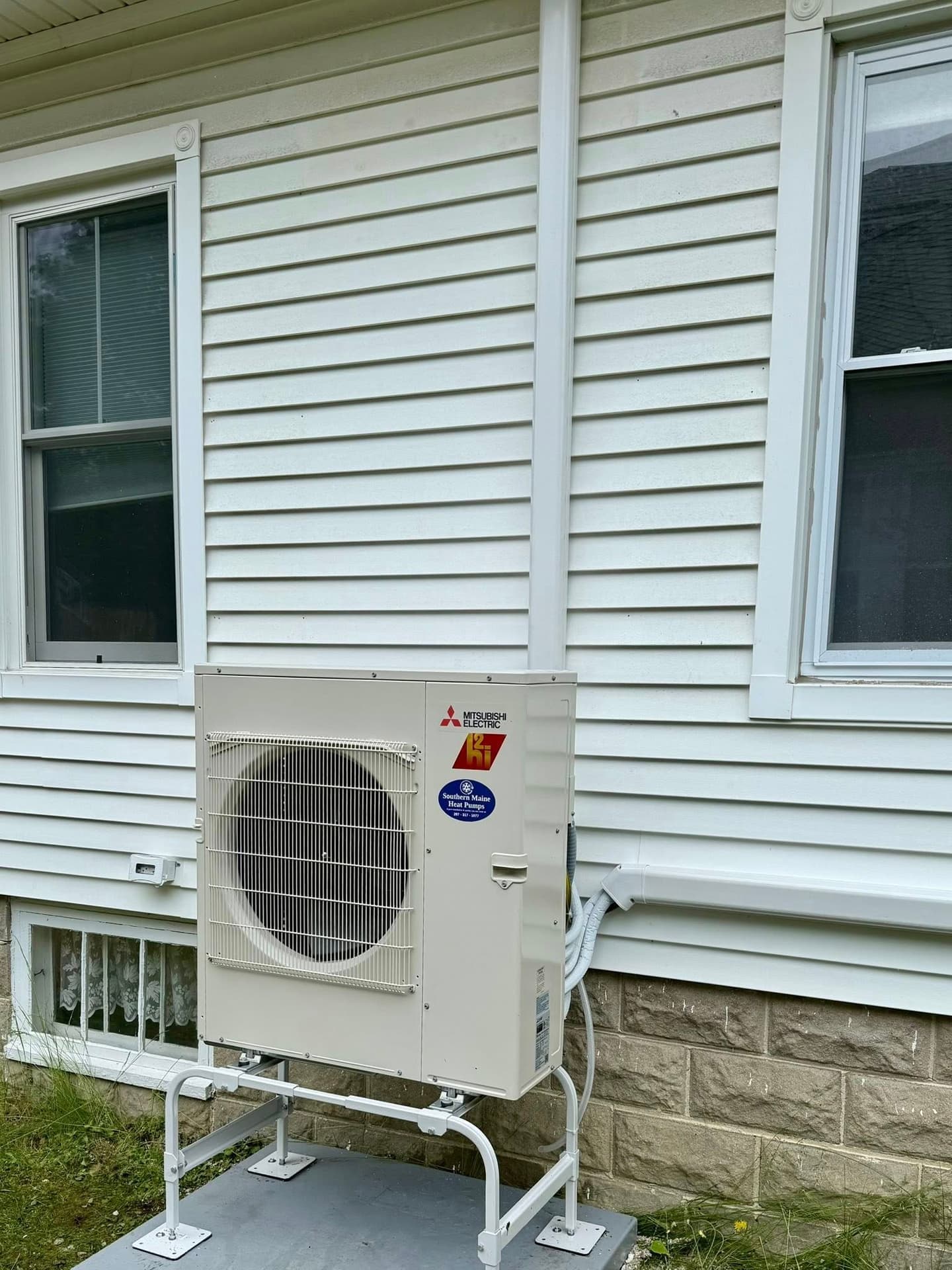 Heat pump installation on a home in Southern Maine