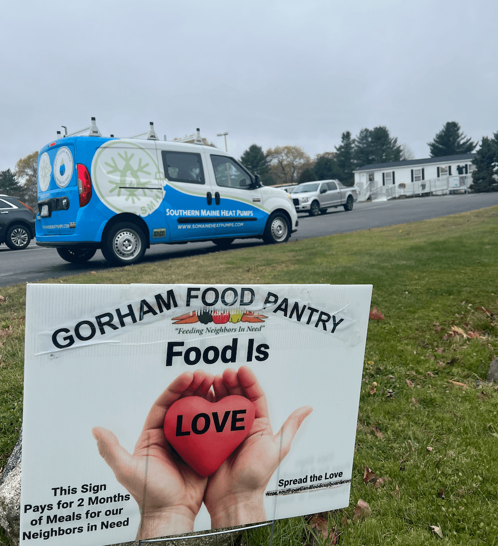 Southern Maine Heat Pumps team supporting the Gorham Food Pantry
